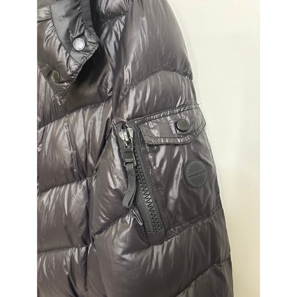 Andrew Marc Jacket Women Large Packable Lightweight Premium 650 Down Black Shiny - Picture 3 of 7